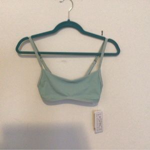NWT L*Space  2 Piece Ribbed High Waist Bikini/ Swimsuit in Seafoam Green in Sz S